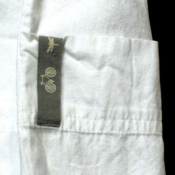 Nicobar Womens White Cotton Casual Midi Dress Small Apron Lagen Relaxed Utility - Picture 14 of 16